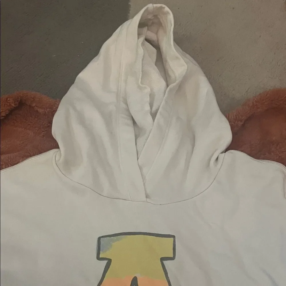 Old Navy White Hoodie with Multicolor 'All Good' Design
